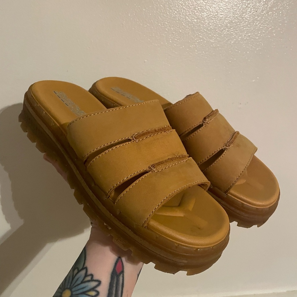 Vintage Y2K Skechers jammers Tan Slide Sandals
